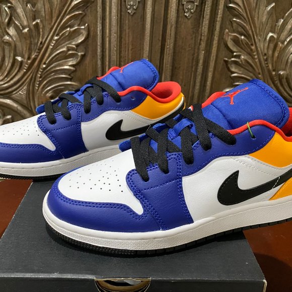 Nike Air Jordan 1 Low (GS) Royal Yellow - Youth 6/Women's 7.5/Men's 6 - Picture 9 of 12